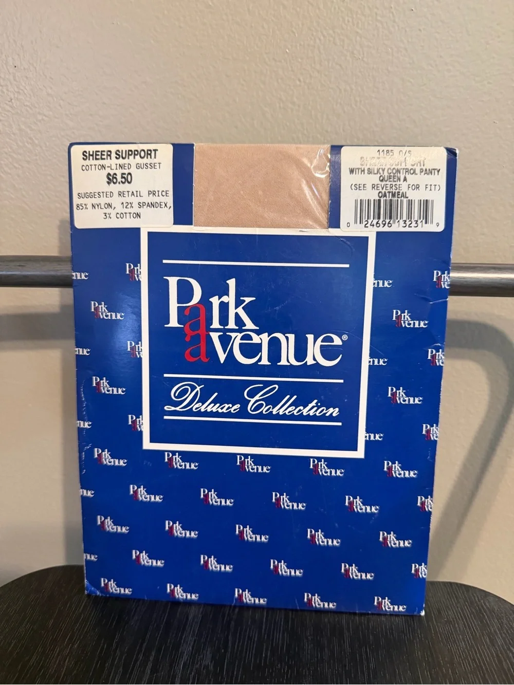 Vintage Park Avenue Sheer Support Pantyhose Queen A Oatmeal NOS